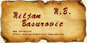 Miljan Basurović vizit kartica